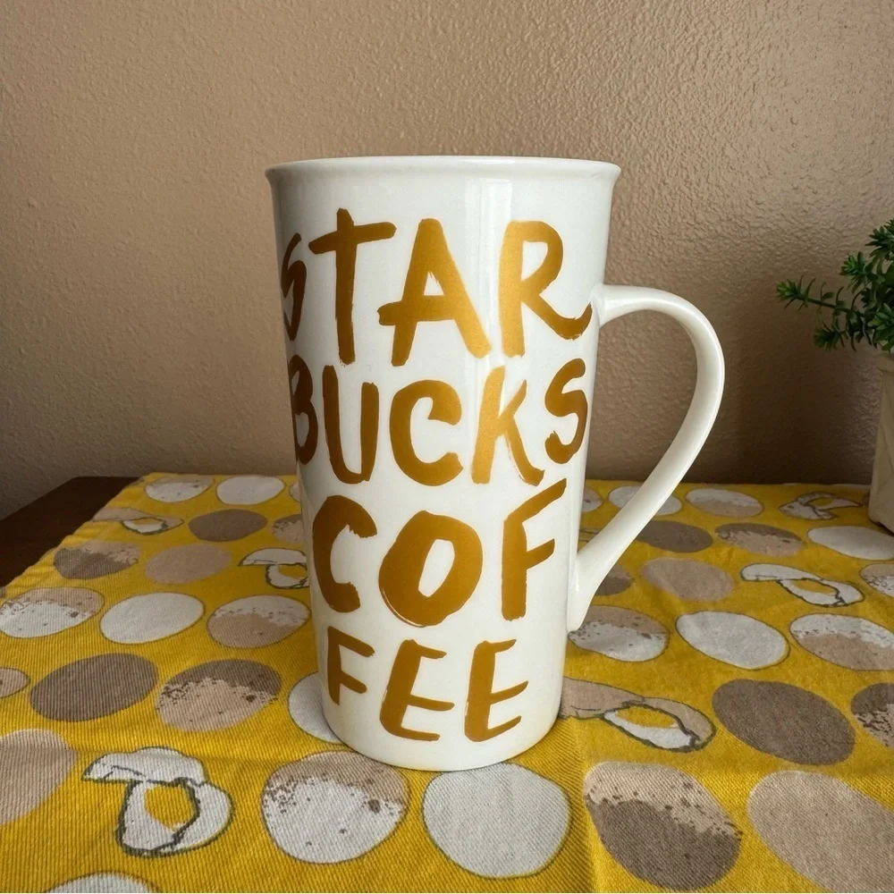 Starbucks 2015 matte gold graffiti mug
